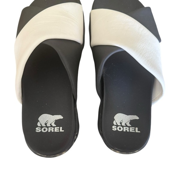 Sorel Black and White Sandals - Picture 2 of 5